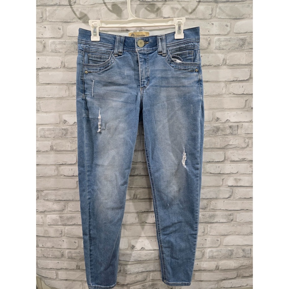 Democracy Ab Technology Jeans Womens 6 Distressed Medium Wash 30" Waist